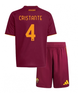 Billige Fotballdrakt AS Roma Bryan Cristante #4 Replika Hjemmedraktsett Barn 2025-26 Kortermet (med bukser)